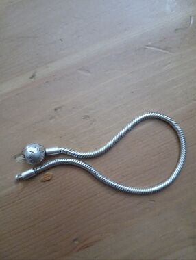 Pandora Silver Snake Chain Bracelet with Logo Clasp